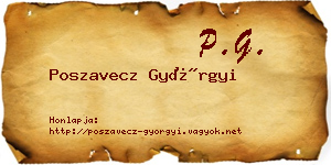 Poszavecz Györgyi névjegykártya